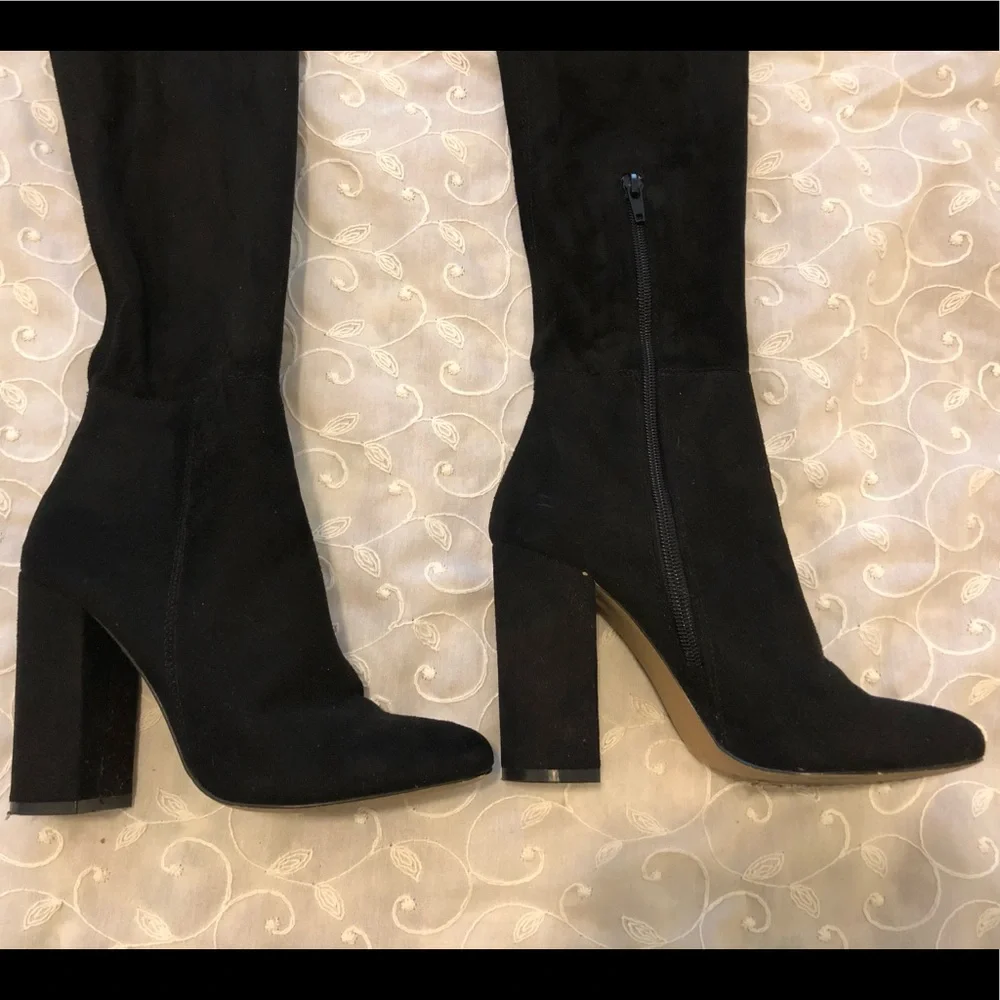 Lulu's Black Thigh High Boots - Size 6